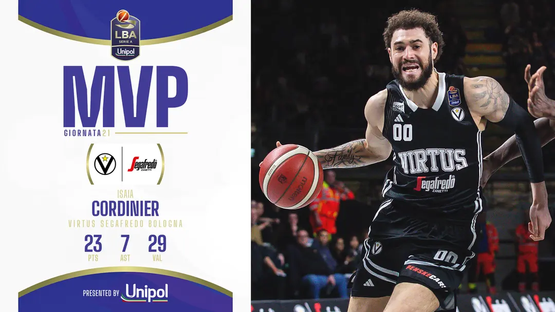 Italie : Isaïa Cordinier MVP de la 21e journée